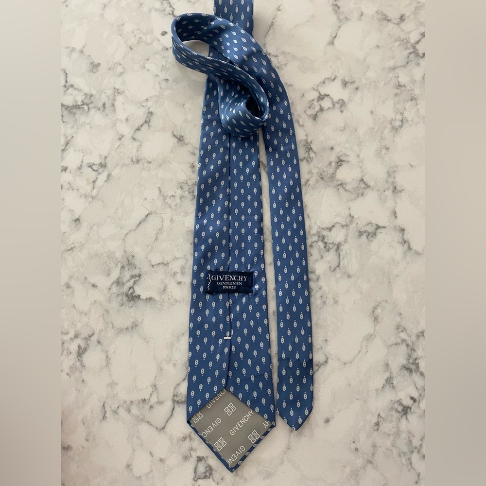 Blue Givenchy men’s silk tie